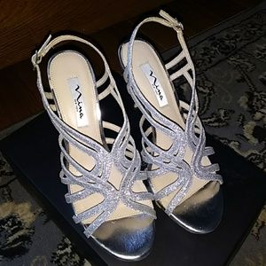 Nina Silver Baby Glitter Heels